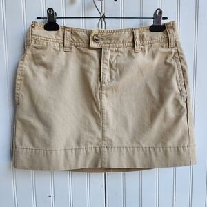 Gap Mini Skirt Stretch Khaki Beige Favorite Khaki Cotton Classic Casual Junior 1